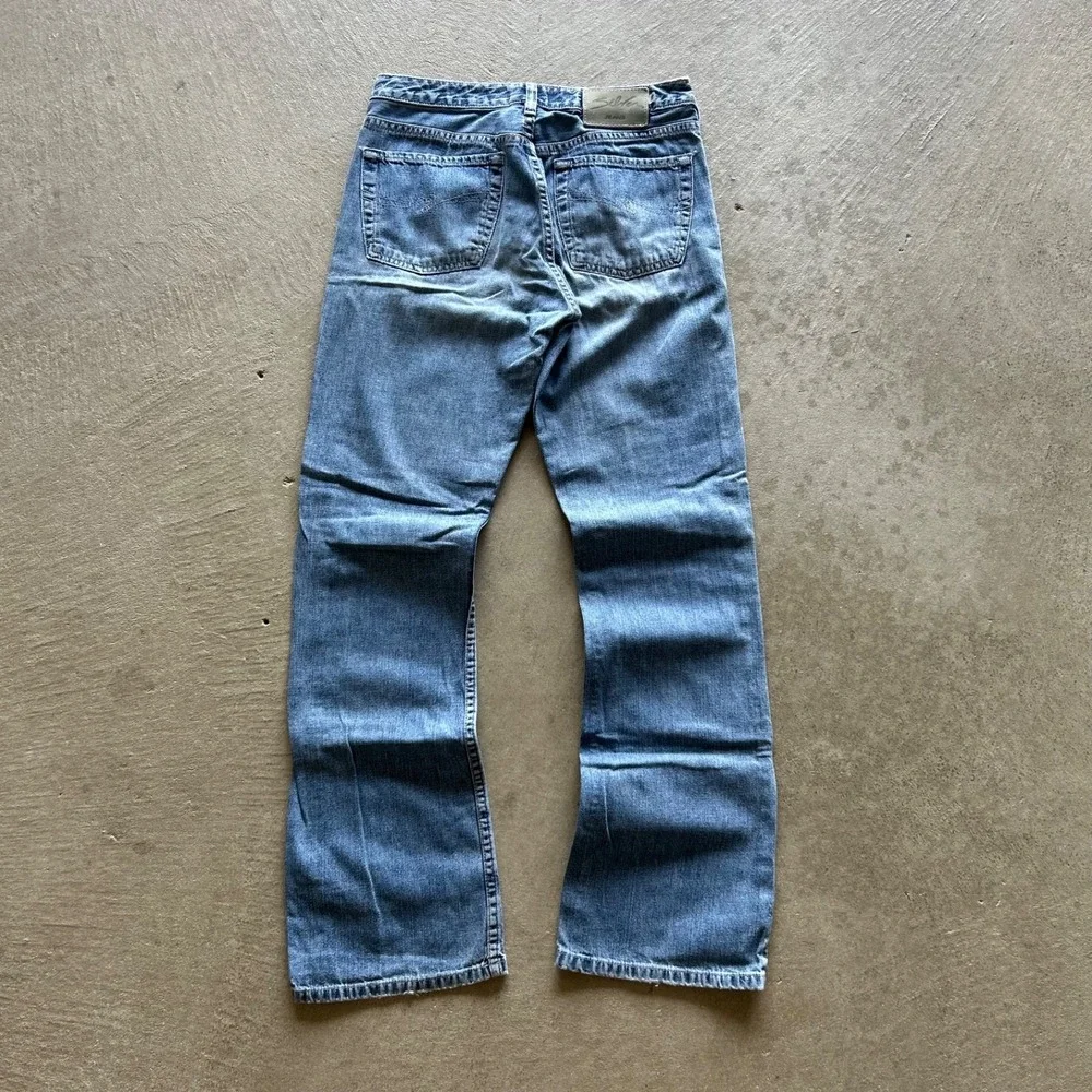 Vintage Silver Bootcut Jeans Womens 28x30 Blue Faded Wash Denim Button Fly Flare